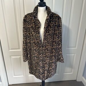 Faux animal print coat